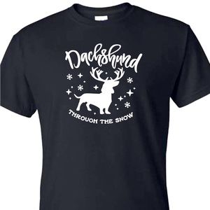 Dachshund thru the Snow T-shirt Christmas holiday season
